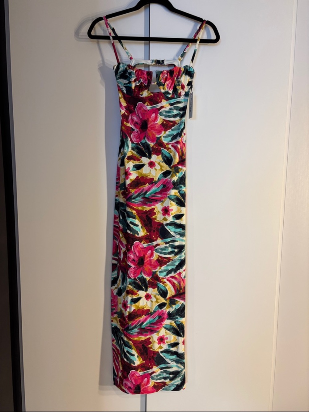 Montce Multicolor Floral Maxi Dress with Teal, Pink & Yellow